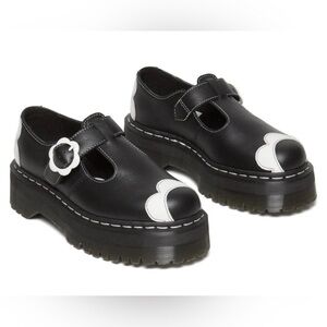 Women’s Dr. Marten Bethan Black and Optical White Mary Jane’s (RARE)